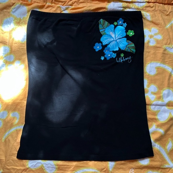 Vintage Billabong tube top size medium rhinestone detailing hibiscus logo